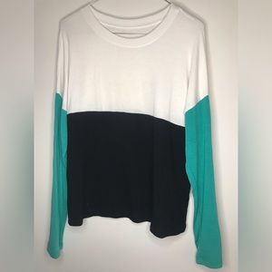 Color block crew neck sweater L